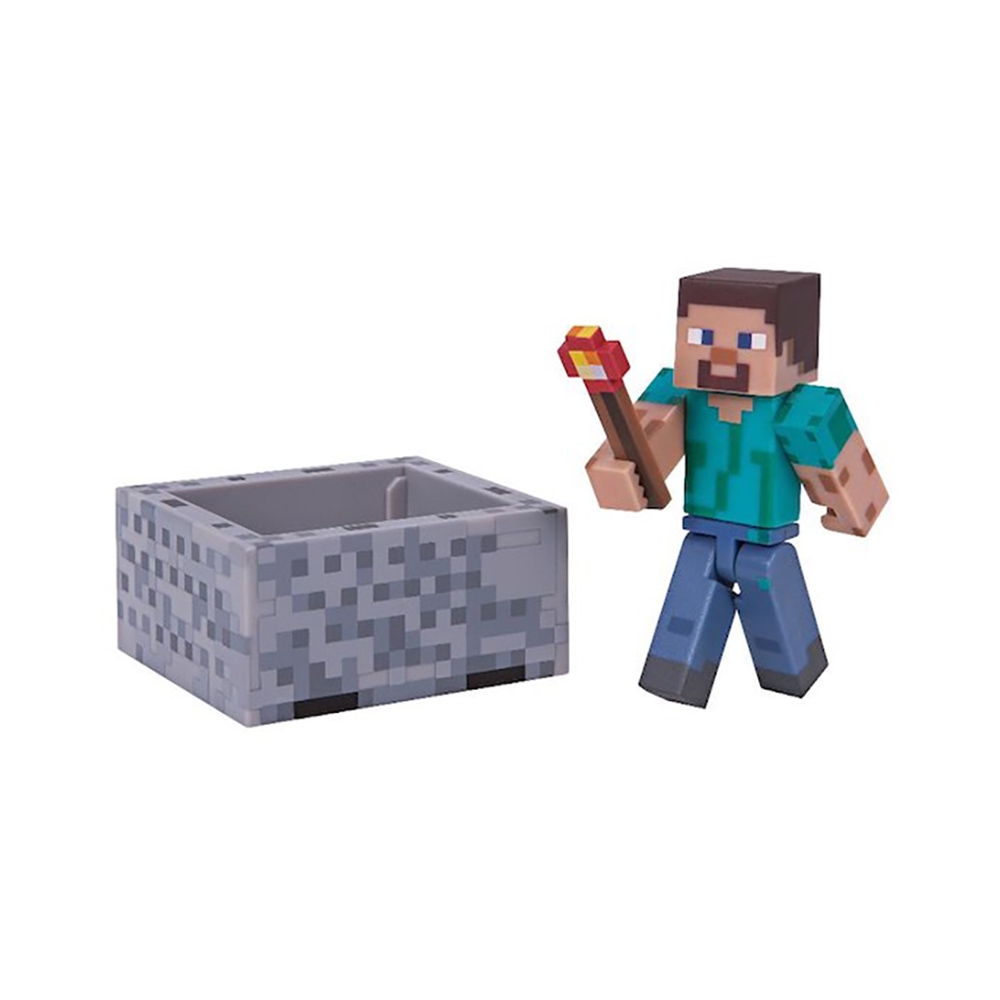 figurina minecraft action seria 3 - steve with minecart