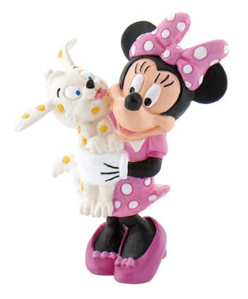 figurina minnie mouse cu catelus, 5 cm