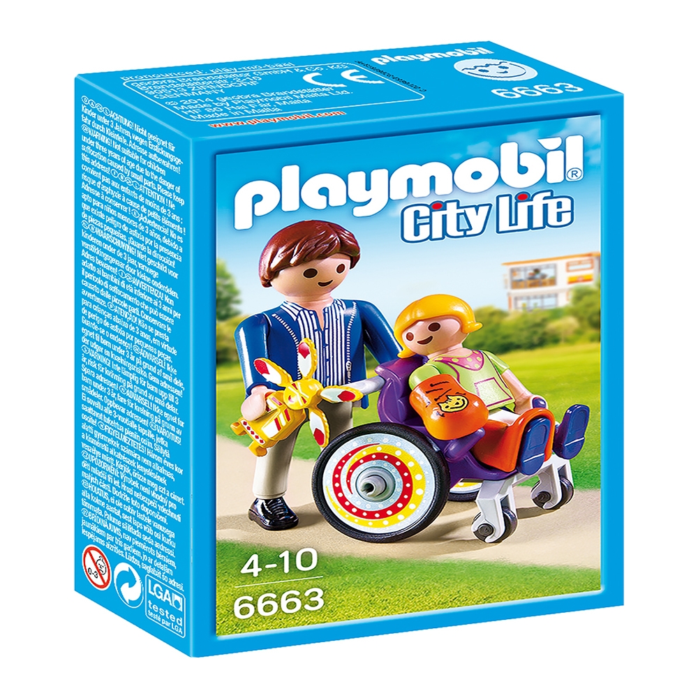 figurina playmobil city life - copil in carucior cu rotile (6663)