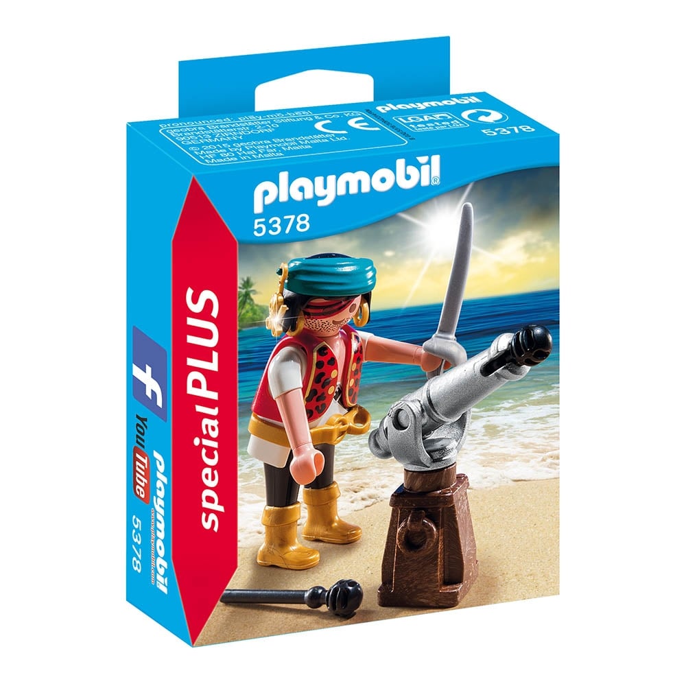 figurina playmobil special plus - pirat cu tun (5378)