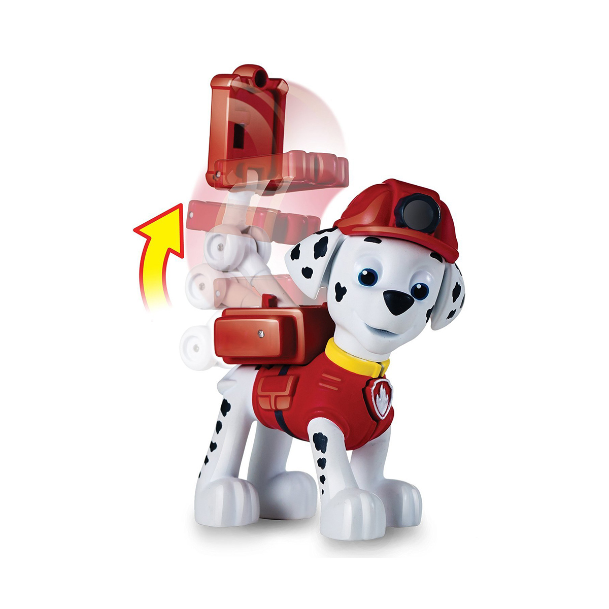 figurina si insigna paw patrol - marshall, 6.3 cm