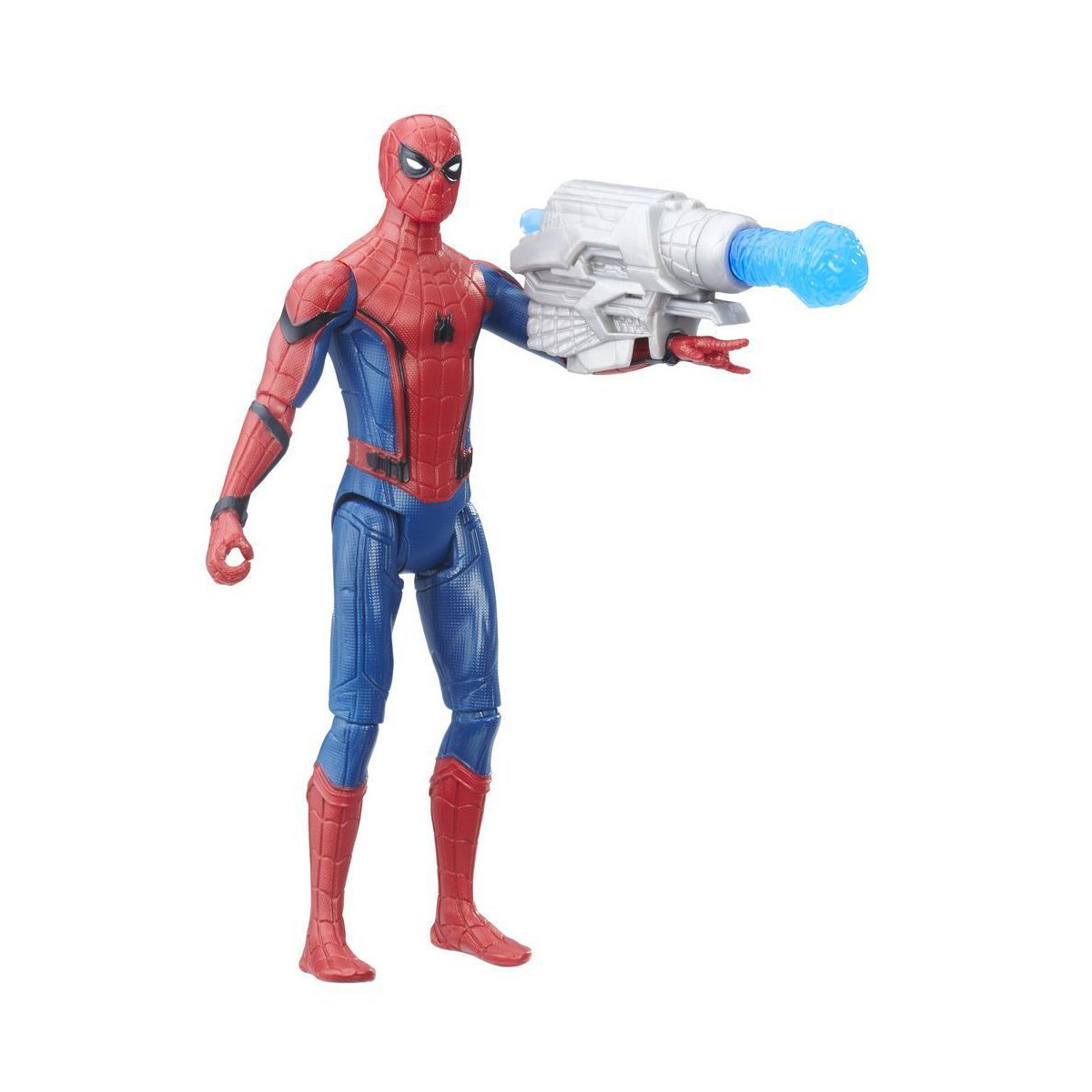 figurina spiderman homecoming - spiderman cu blaster, 15 cm