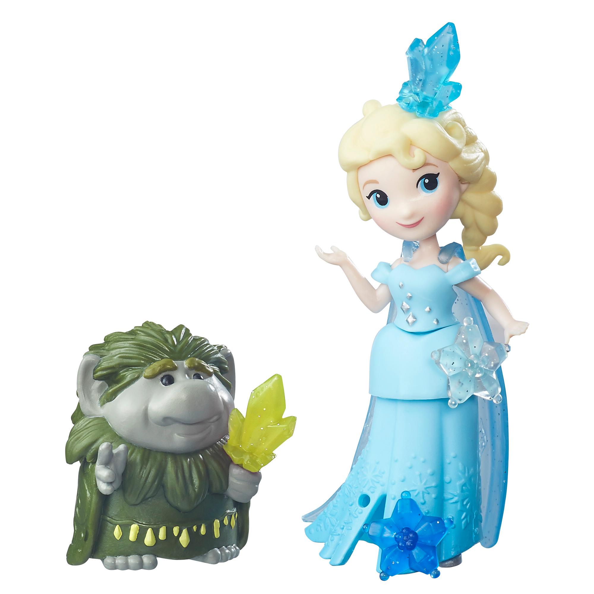 figurine disney frozen - elsa si liderul trolilor marele pabbie, 7.5 cm