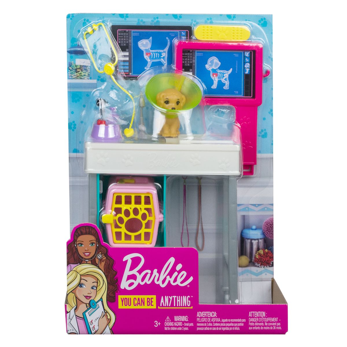 Set de joaca Barbie cu accesorii - Cabinet veterinar, GJL68