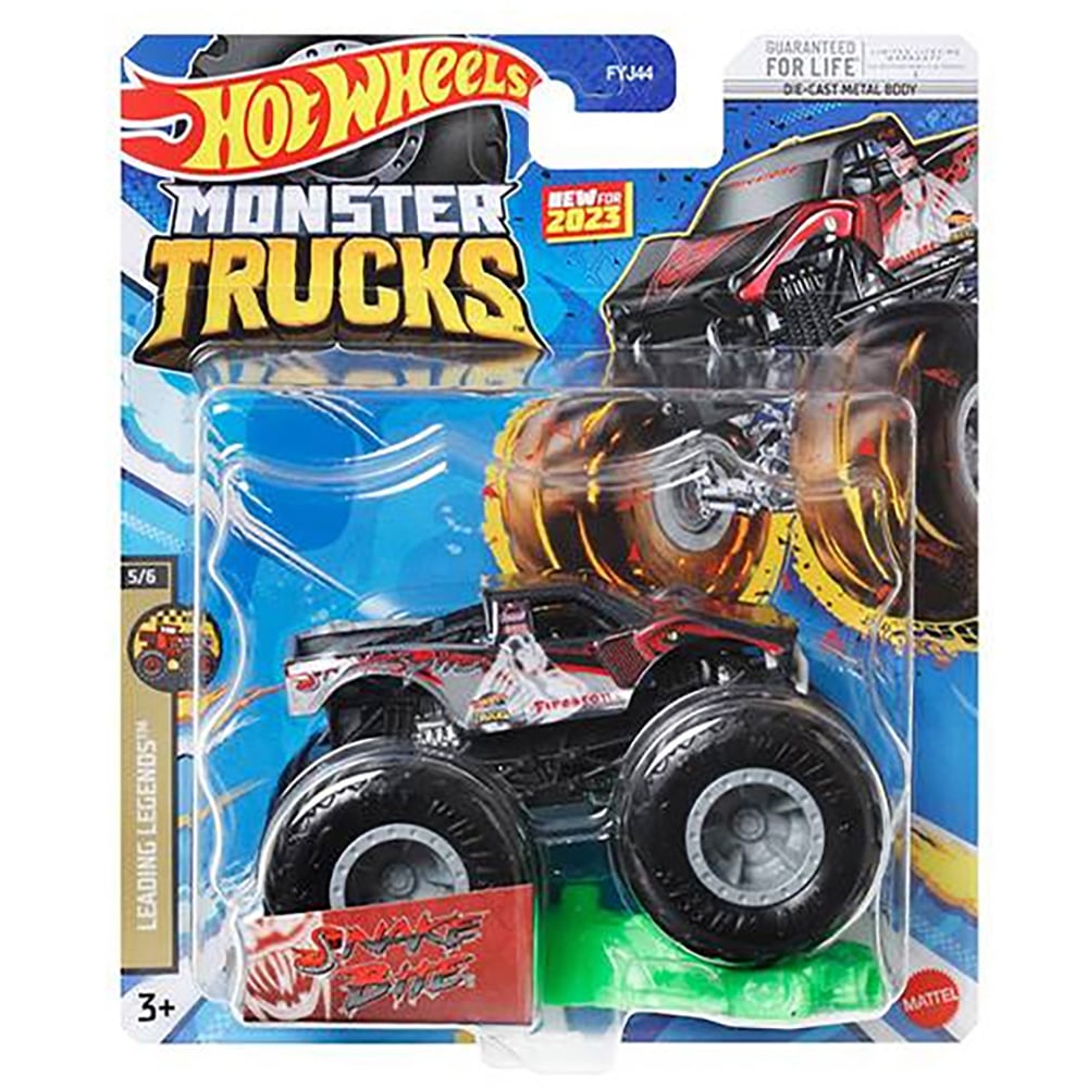 Masinuta Hot Wheels Monster Truck, Snake Bite, HLR91 Bite imagine 2022 protejamcopilaria.ro