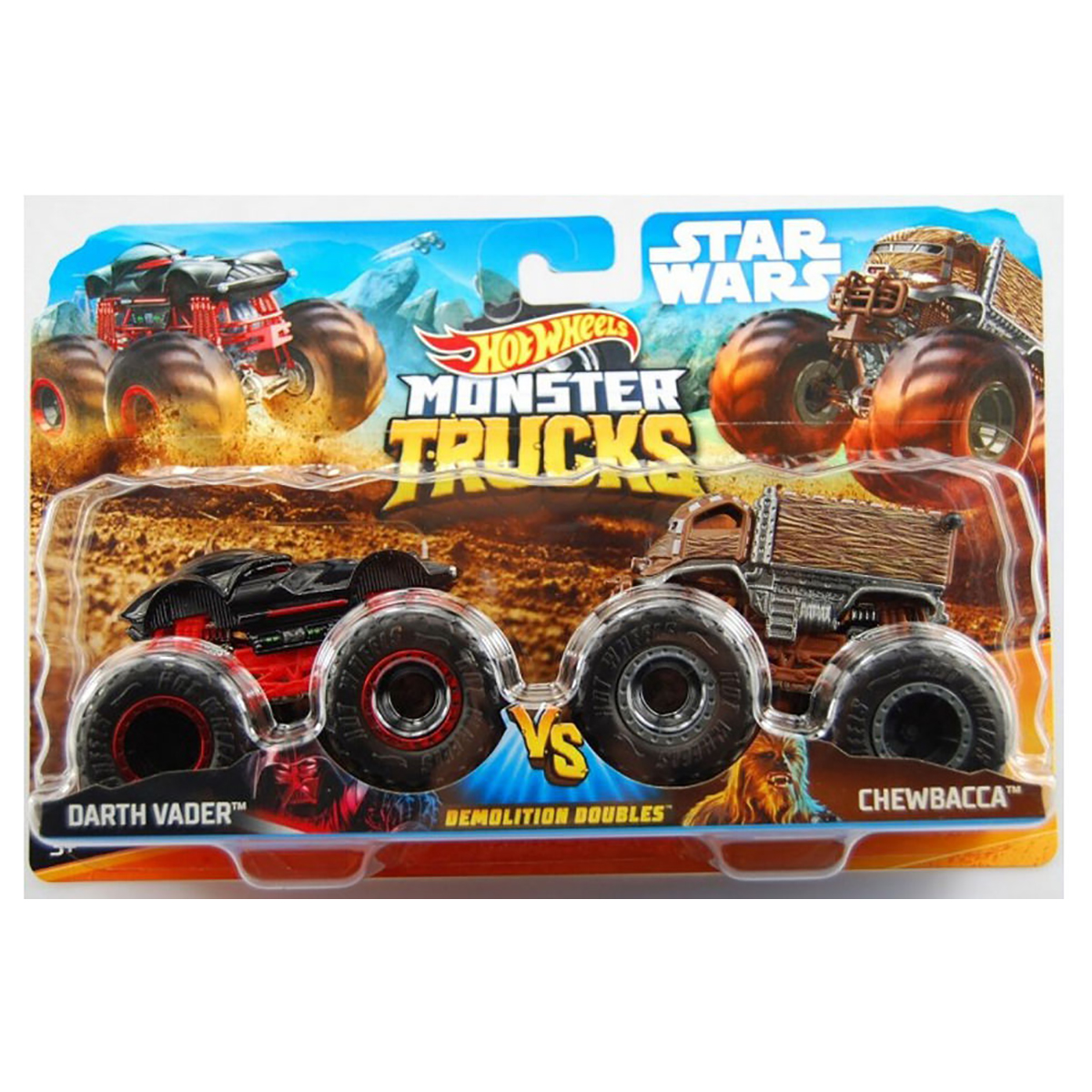 Set doua masini Hot Wheels, Darth Vader, Chewbacca, GBT67