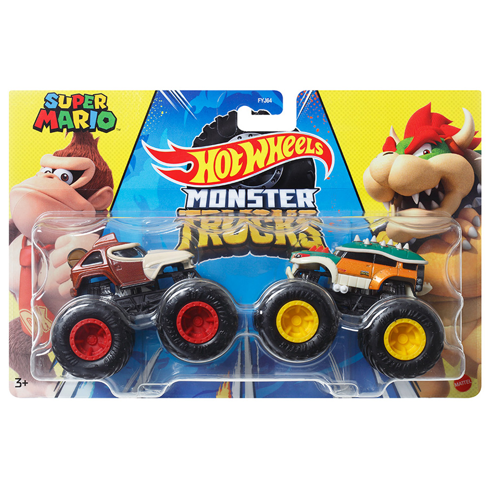 Set 2 masini Monster Truck, Hot Wheels, Super Mario Donkey Kong and Browser, HWN69