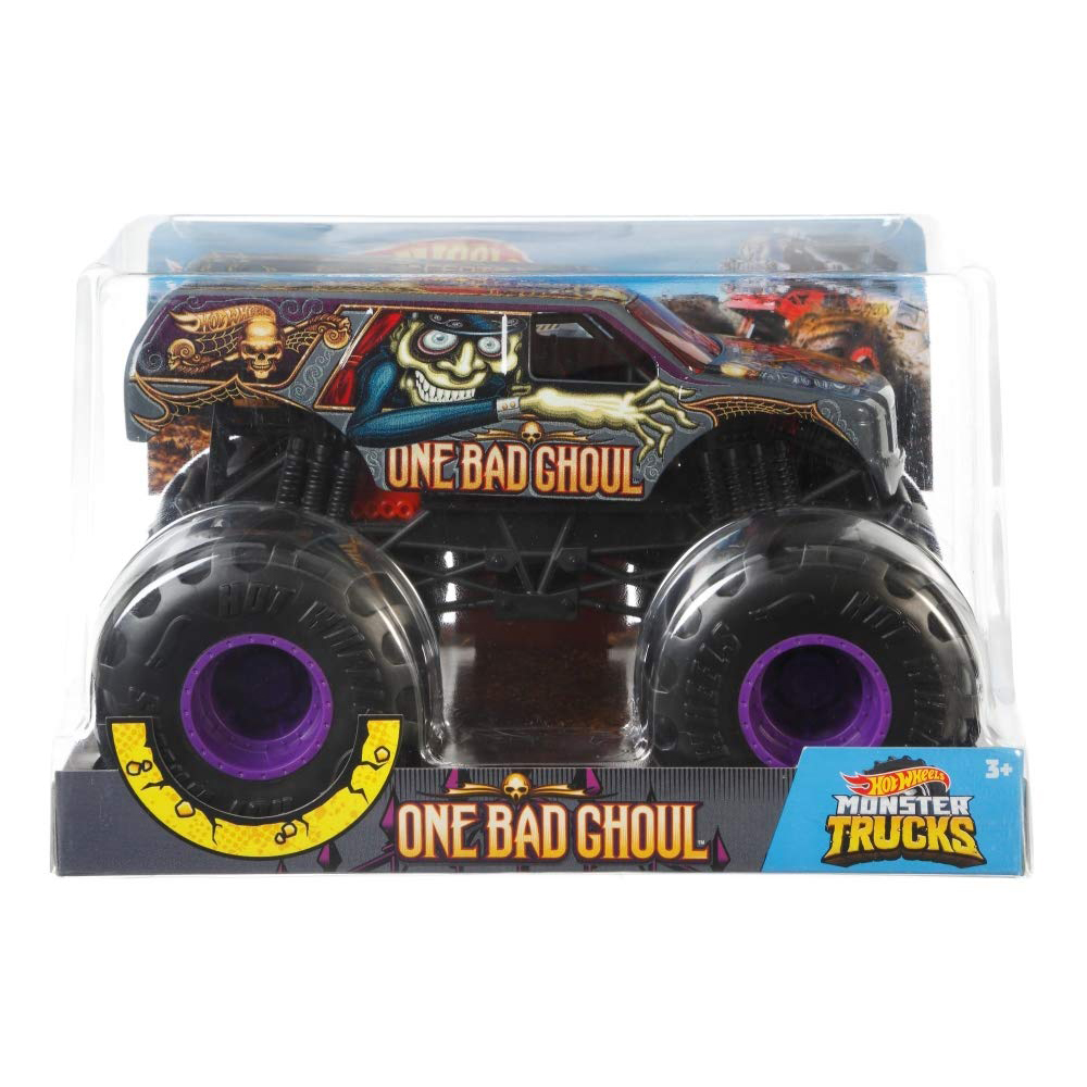 Masinuta Hot Wheels Monster Truck, 1:24, One Bad Ghoul, GBV39