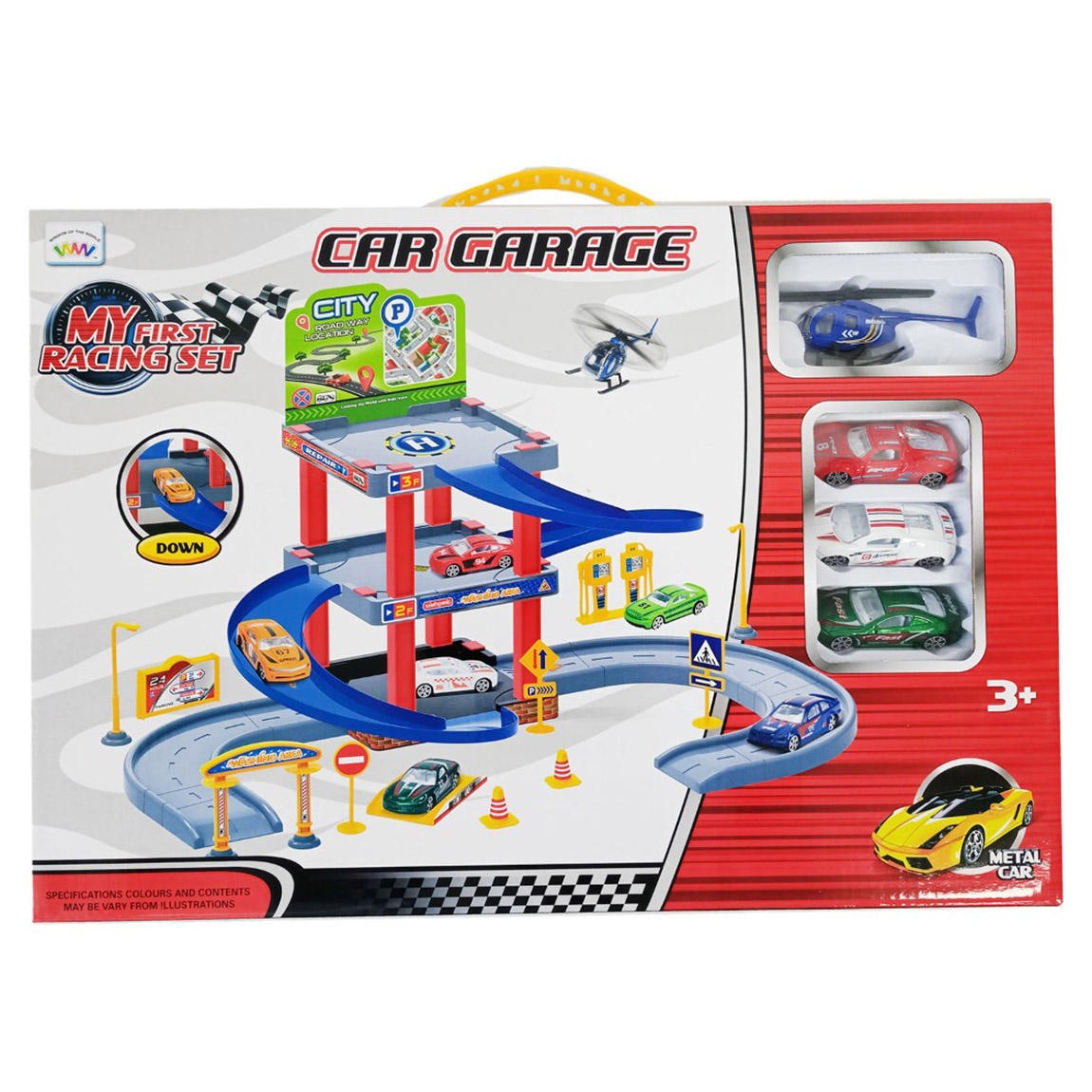 Set de joaca Parcare supraetajata cu masinute metalice