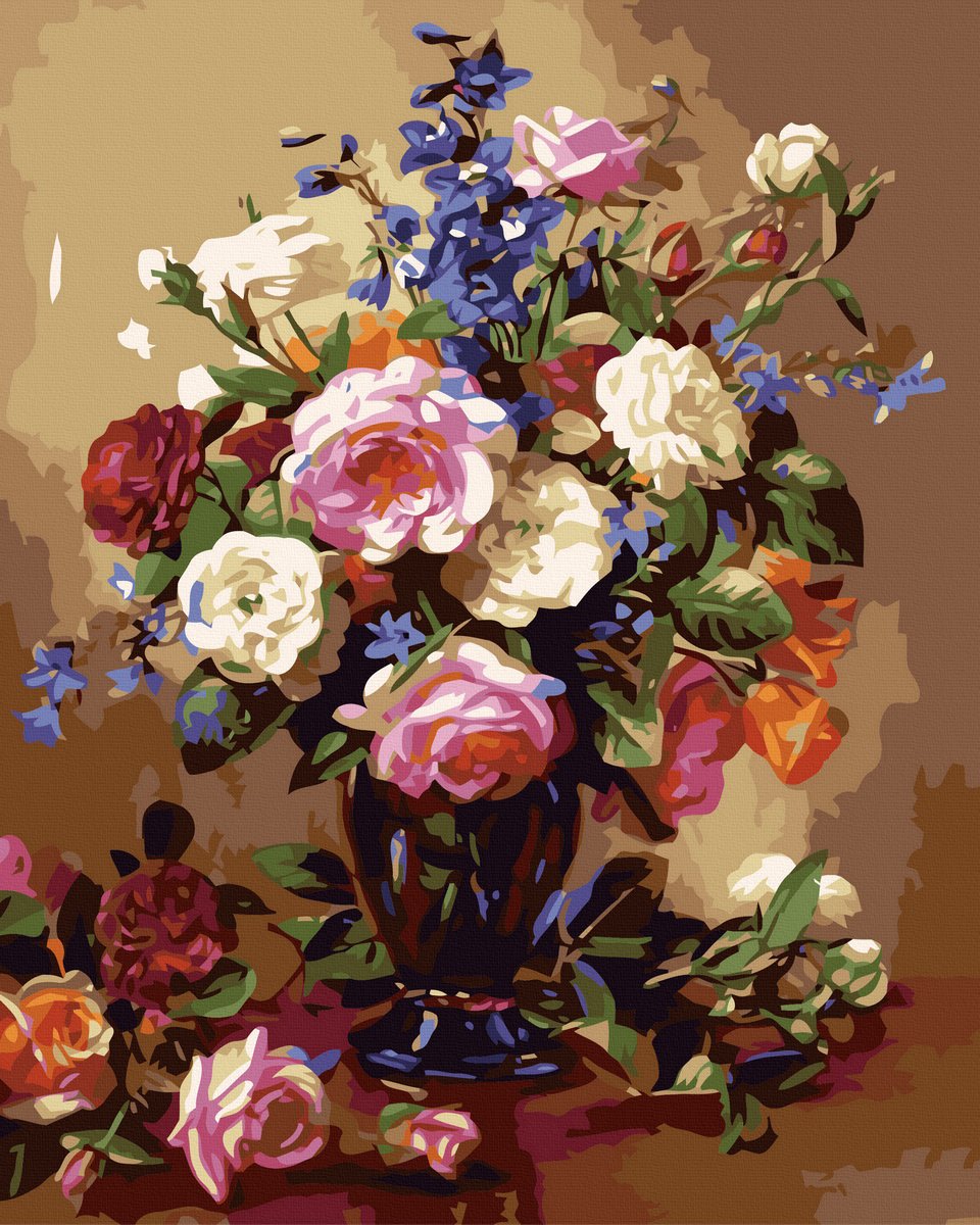 Set Pictura pe numere, Acuarello, Vaza cu flori