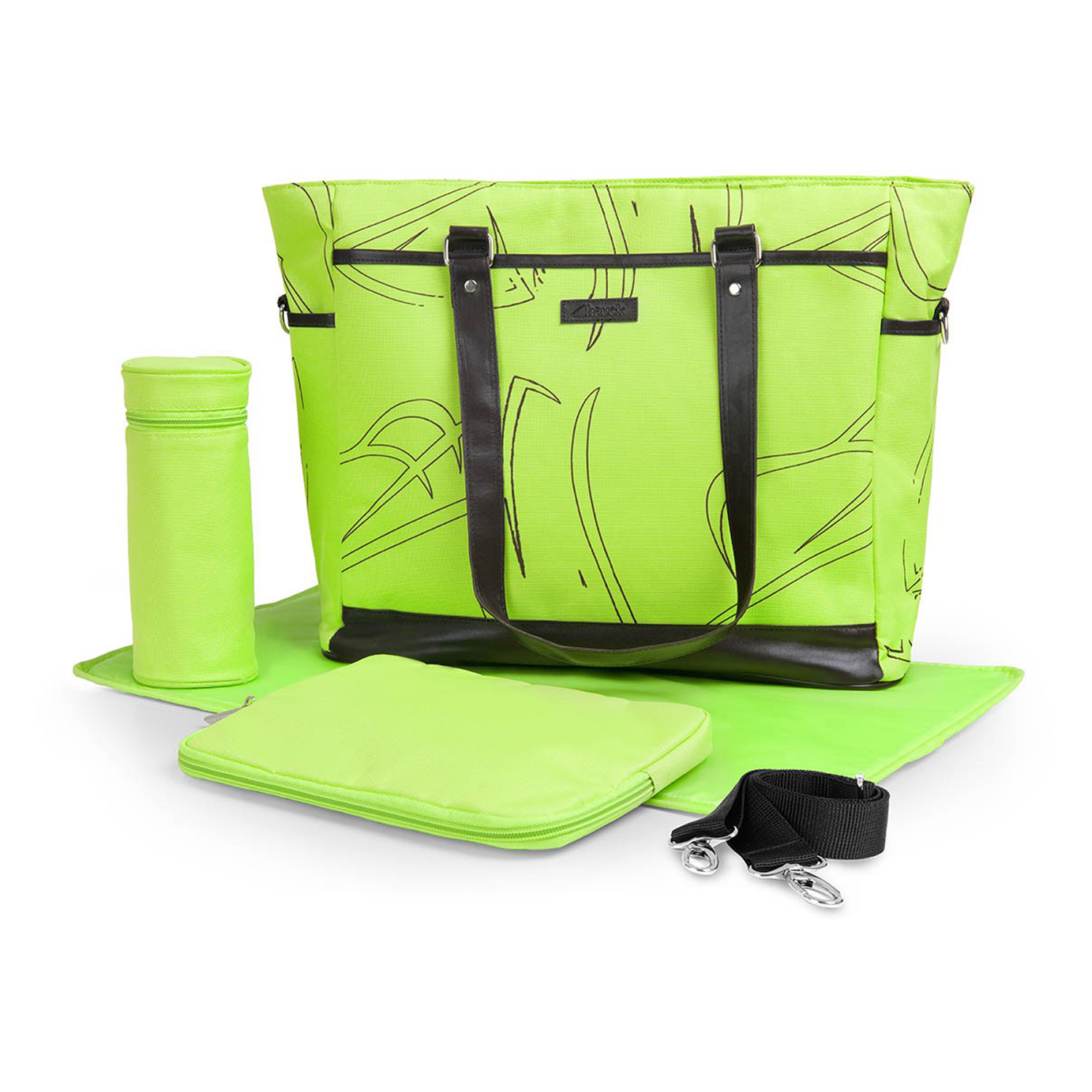 geanta cu salteluta de schimbat si accesorii hauck sammy, verde