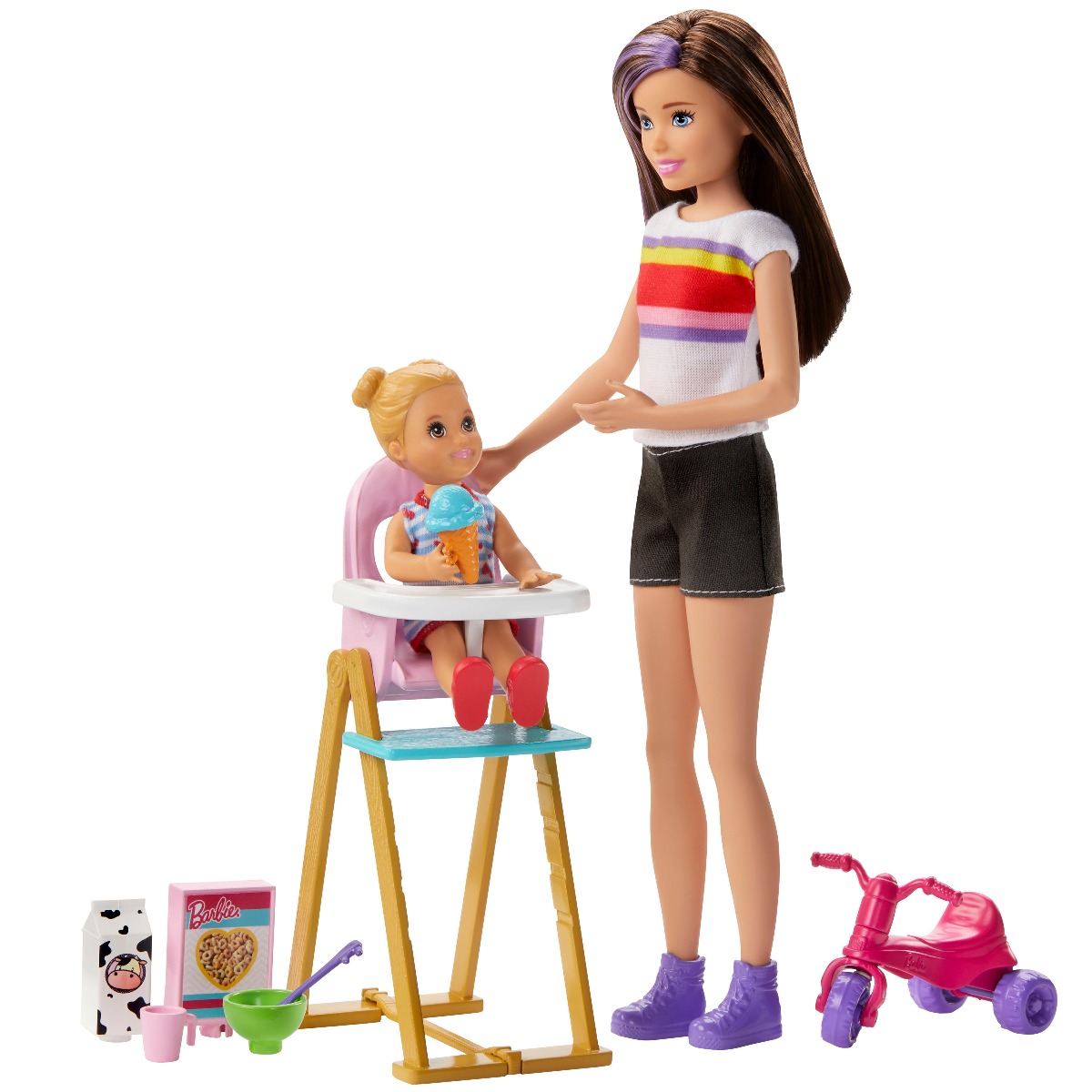 Set papusa barbie family, mamica si bebelus