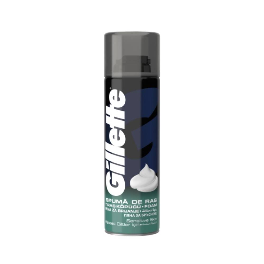 Spuma de ras Gillette Piele sensibila, 200 ml