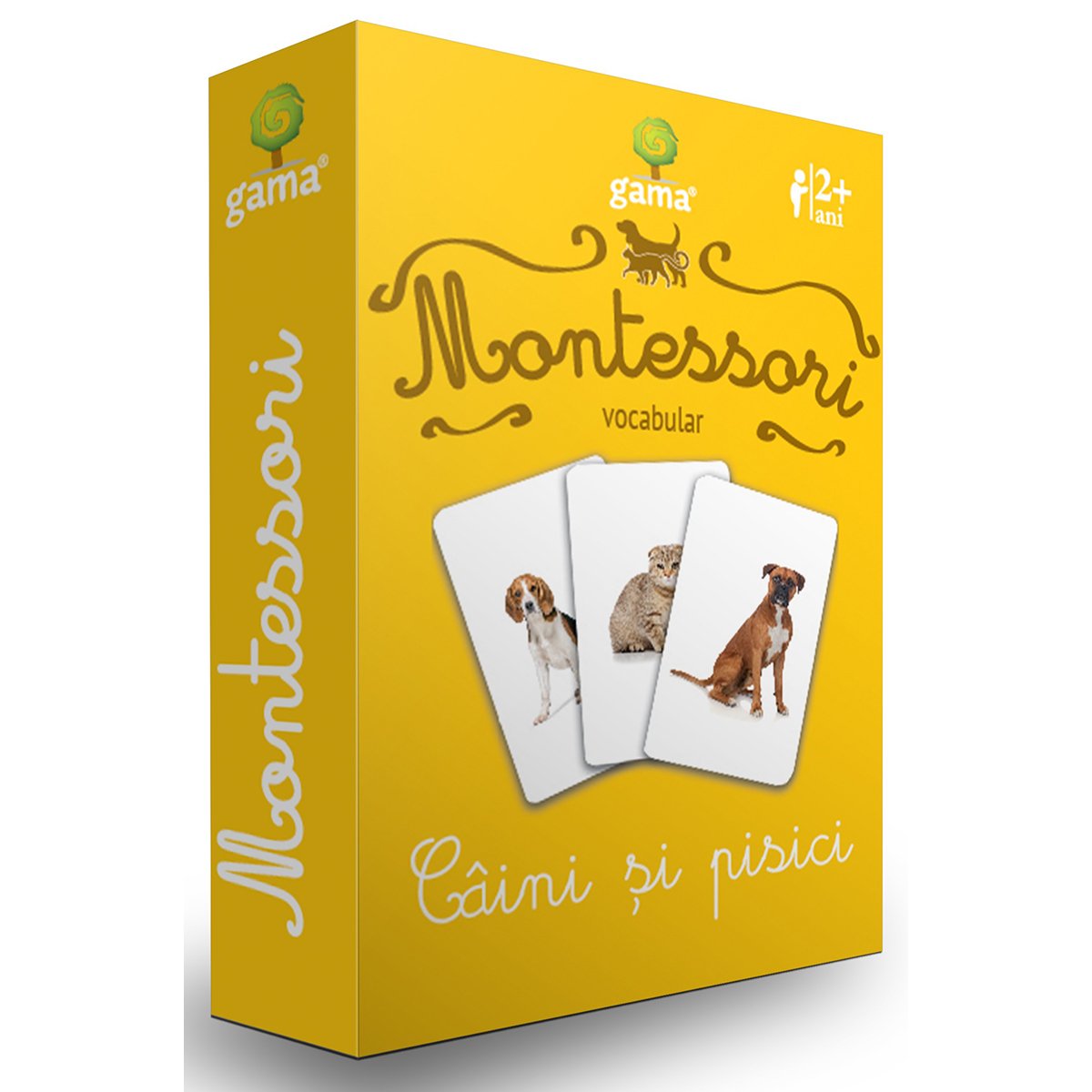 Editura Gama, Carti de joc educative Montessori Seria 2, Vocabular, Caini si pisici Gama imagine 2022