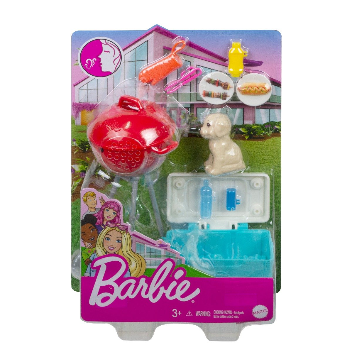 Set de joaca Barbie, Mobilier exterior si catelus, GRG76 Barbie imagine noua responsabilitatesociala.ro