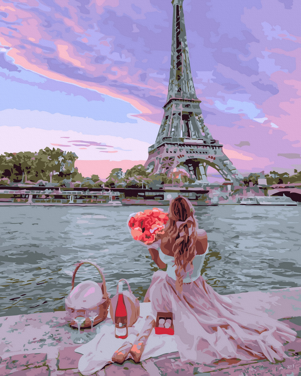 Set Pictura pe numere, Acuarello, Romantic Paris