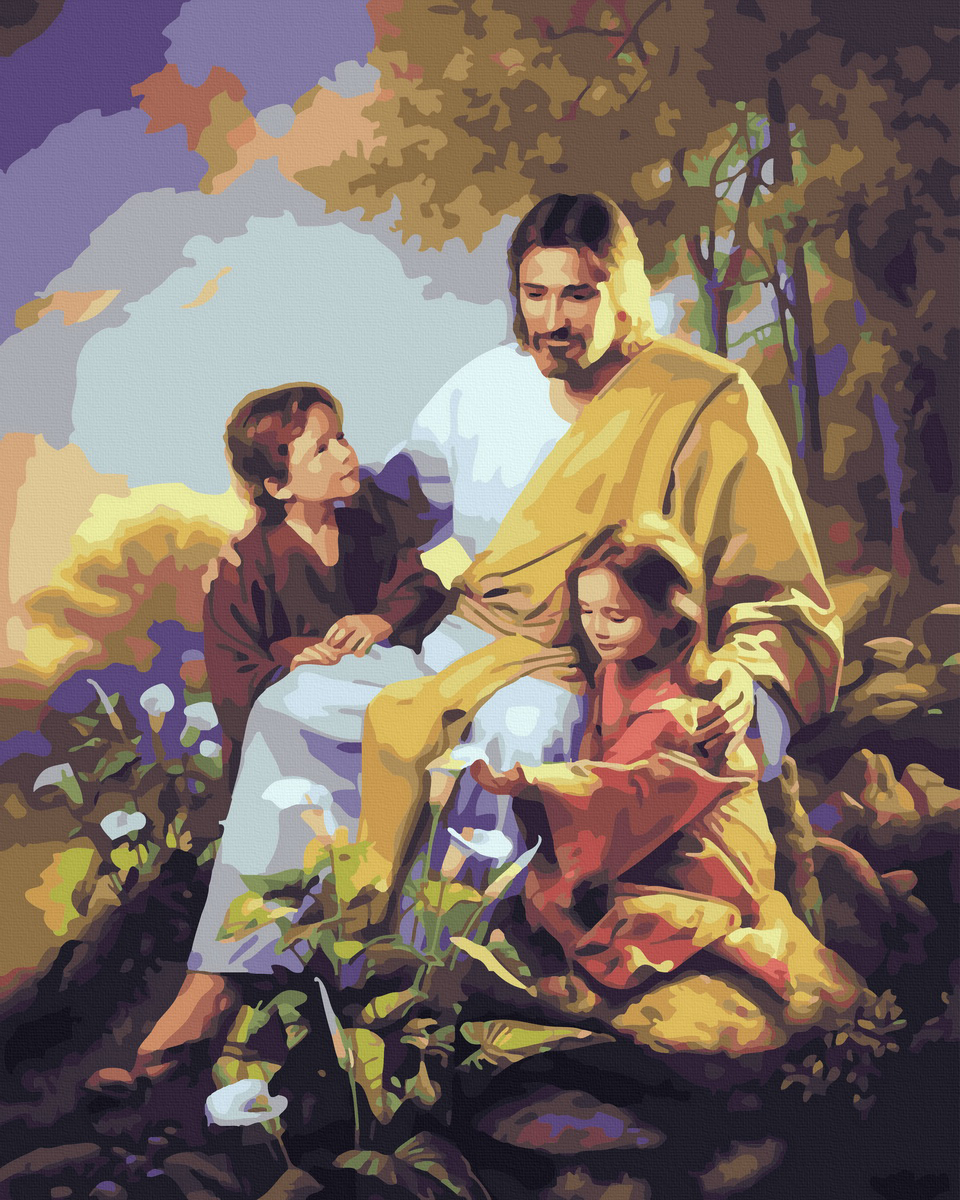 Set Pictura pe numere, Acuarello, Iisus cu copiii