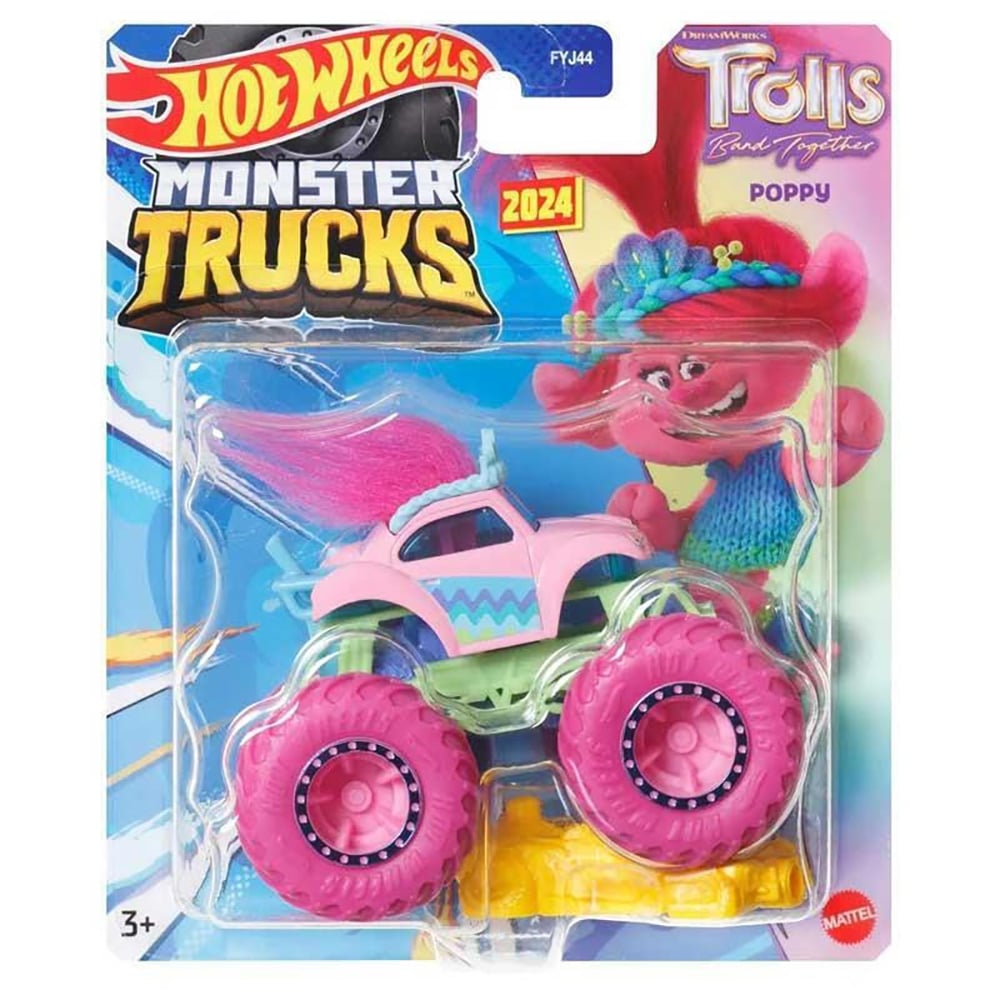 Masinuta Hot Wheels, Monster Truck, Trolls Poppy, HKM46