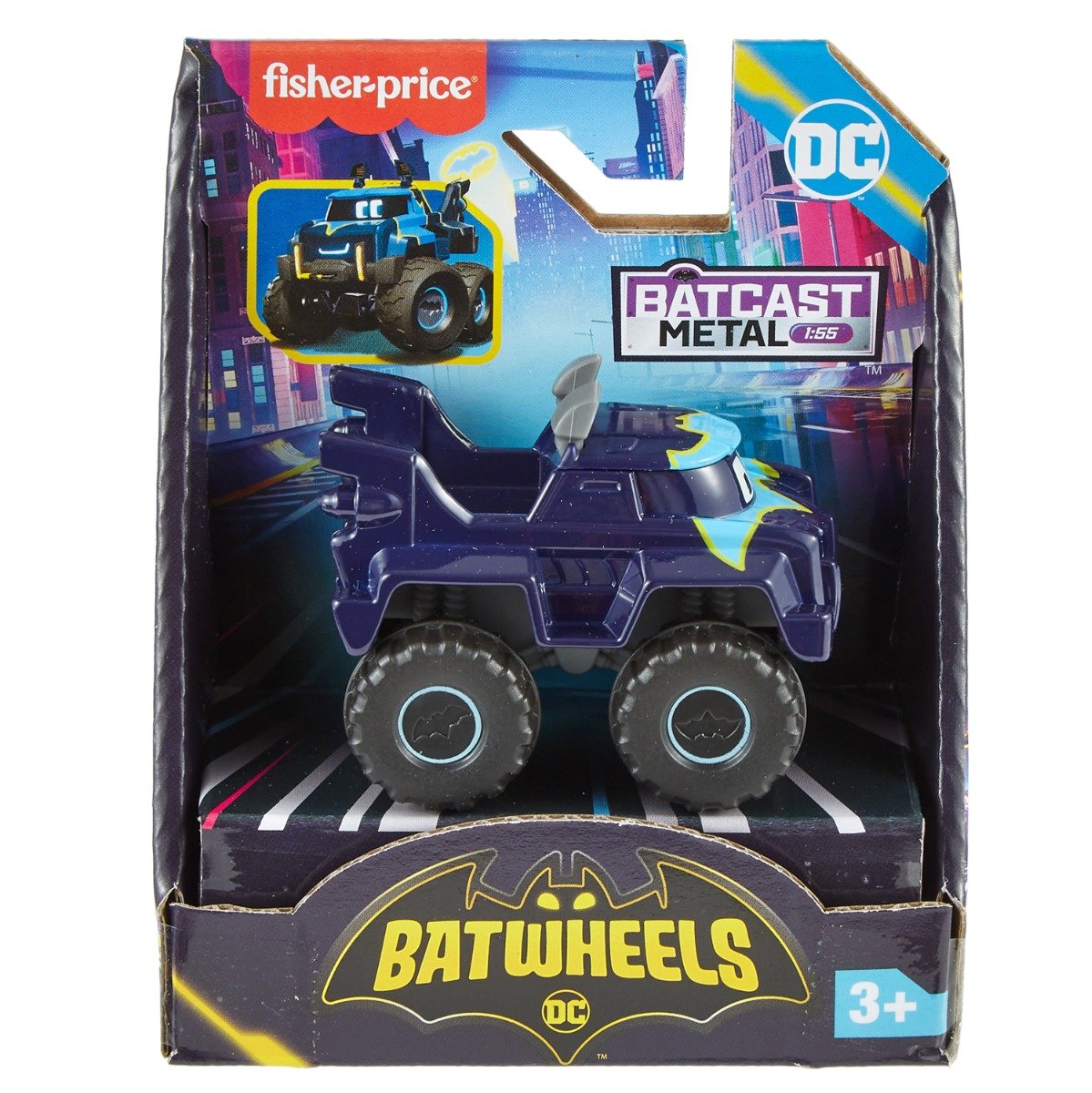 Mini vehicul din metal, Fisher Price, Batwheels, Buff the Bat-Truck, 1:55, HML18