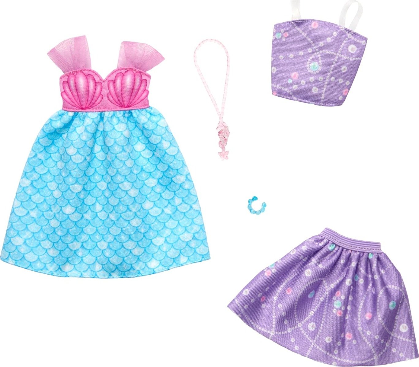 Set de haine si accesorii pentru papusi, Barbie, HRH44