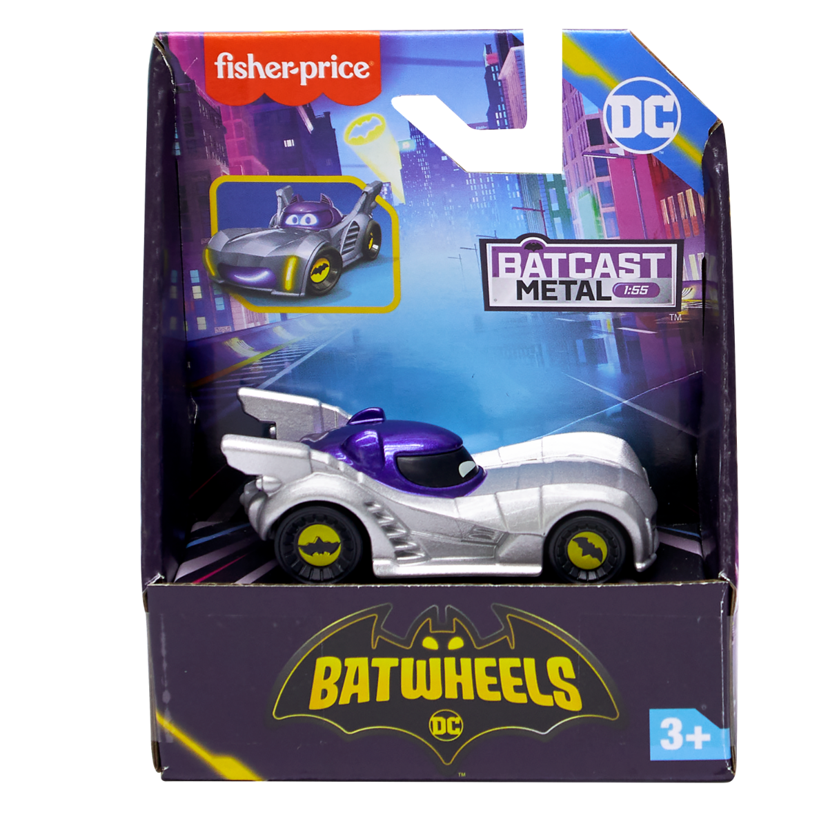 Mini vehicul din metal, Fisher Price, Batwheels, Armored Bam The Batmobile, 1:55, HRJ71