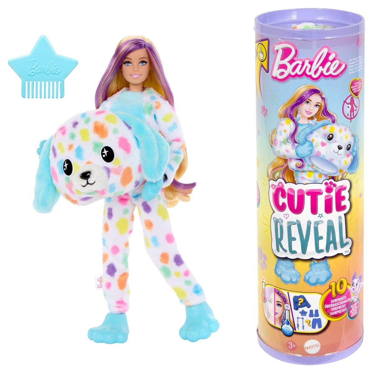 Papusa Barbie, Cutie Reveal, Dalmatian, 10 surprize, HRK41