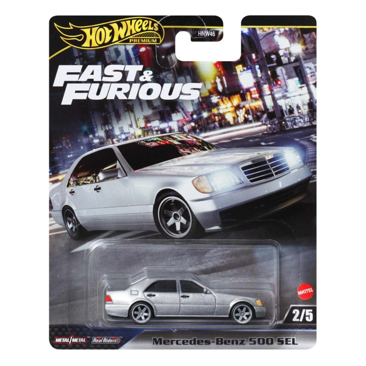 Masinuta din metal, Hot Wheels, Fast and Furious, Mercedes Benz 500 Sel, HRT94