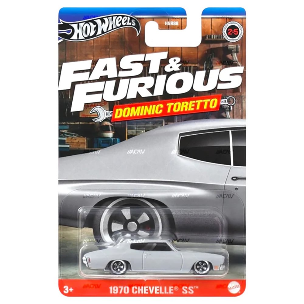 Masinuta Fast and Furious, Hot Wheels, Dominic Toretto, 1970 Chevelle SS, HRW47