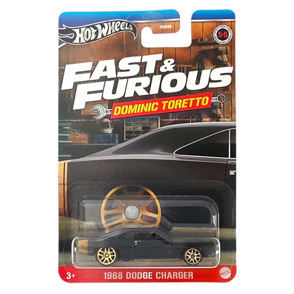 Masinuta Fast and Furious, Hot Wheels, Dominic Toretto, 1968 Dodge Charger, HRW50