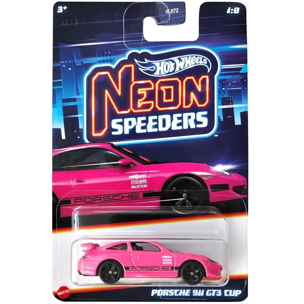 Masinuta metalica, Hot Wheels, Neon Speeders, Porsche 911 GT3 CUP, HRW75