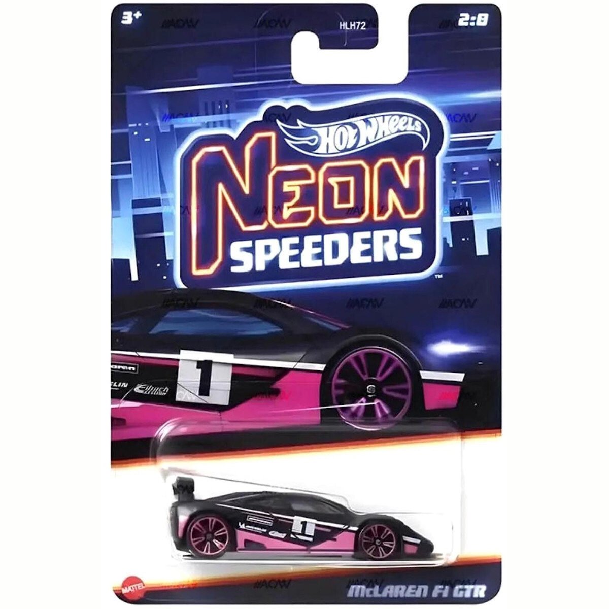 Masinuta metalica, Hot Wheels, Neon Speeders, Mclaren F1 GTR, HRW76