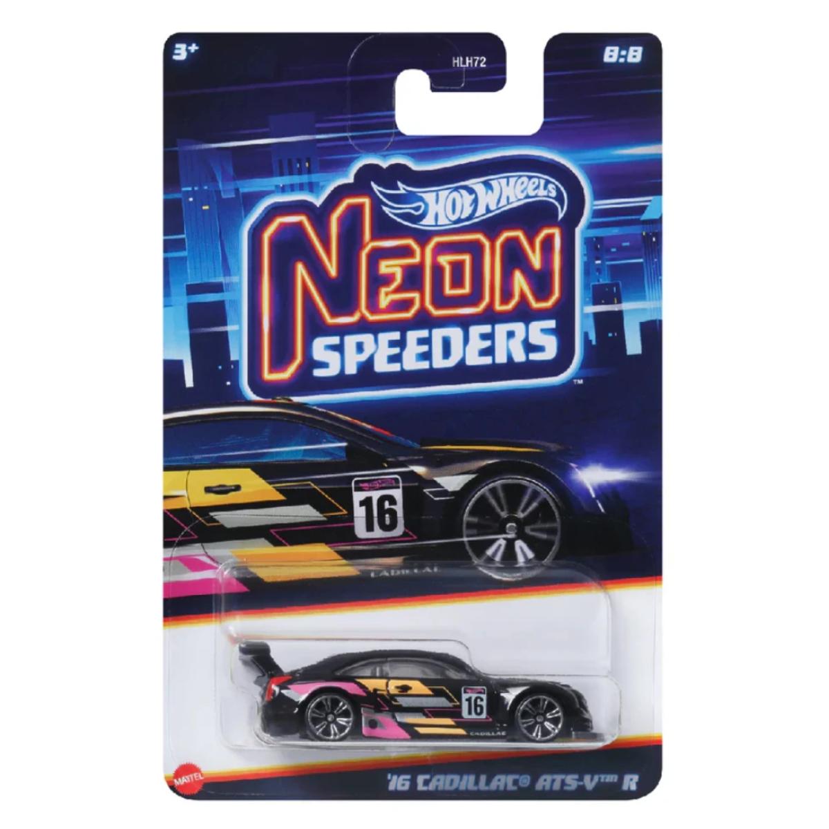 Masinuta metalica, Hot Wheels, Neon Speeders, 16 Cadillac Ats-V R, HRW82