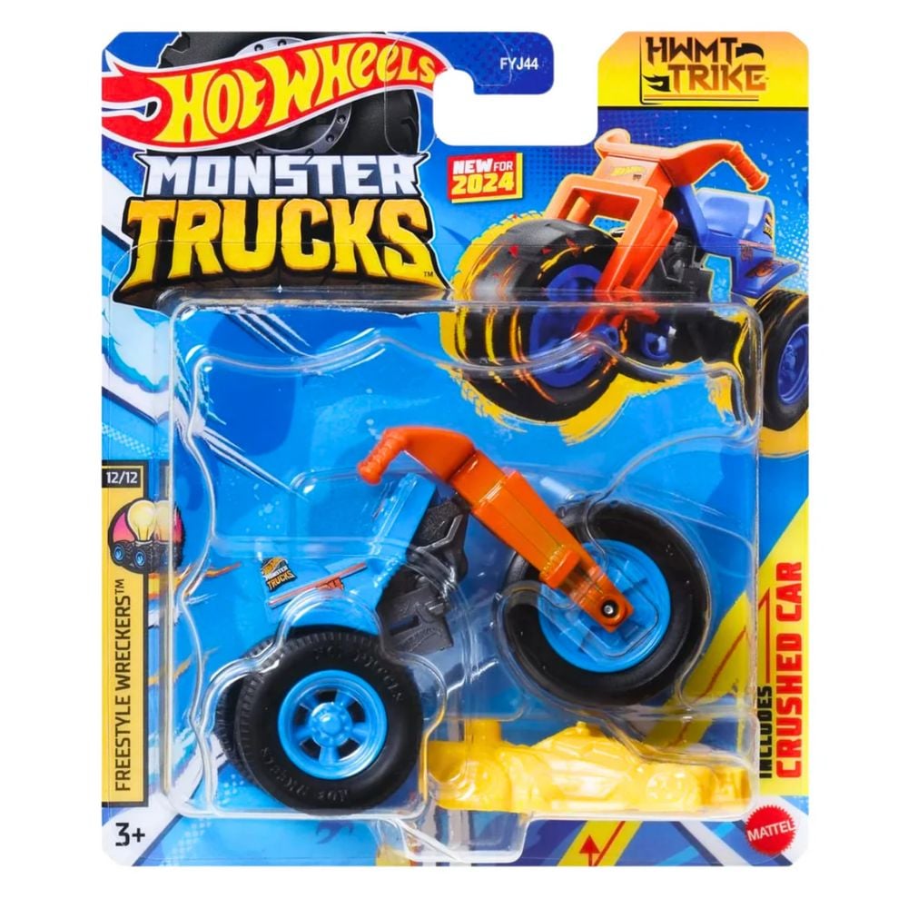 Tricicleta Hot Wheels, Monster Truck, Freestyle Wreckers, HTM37