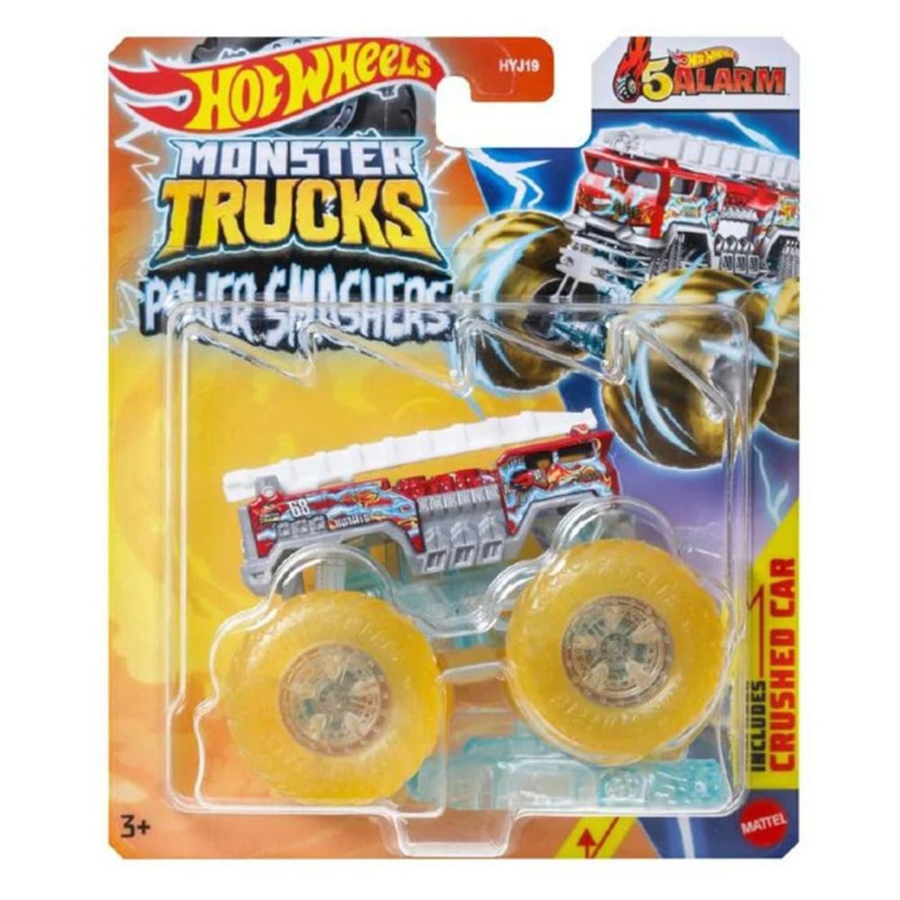 Masinuta Hot Wheels, Monster Truck, Power Smashers- 5 Alarm, HTM70