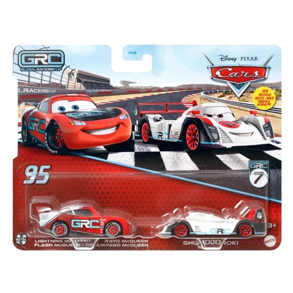 Set masinute Disney Cars 3, GRC Lightning McQueen si Shu Todoroki, 1:55, HTX12