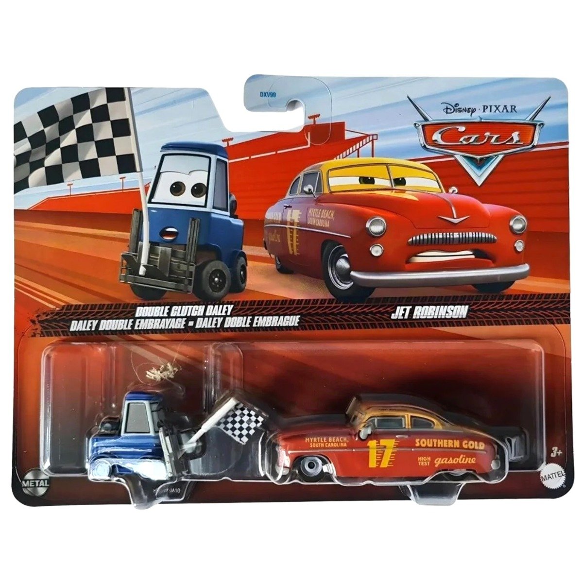 Set masinute Disney Cars 3, Double Clutch si Jet Robinson, HTX17