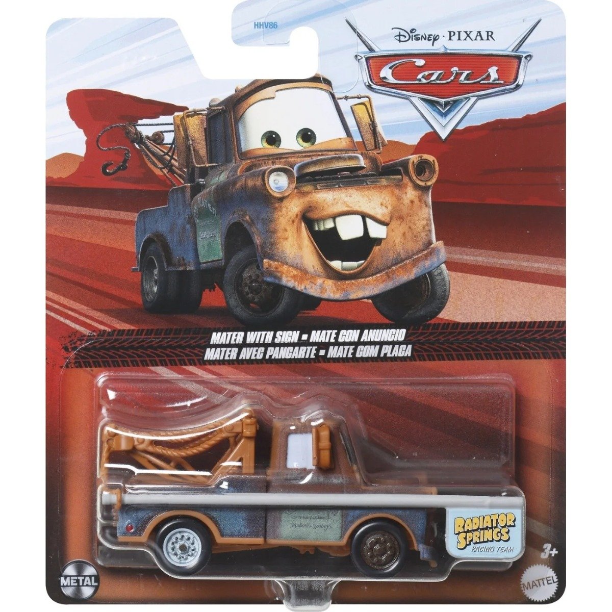 Masinuta din metal, Disney Cars, Mater With Sign, HTX86