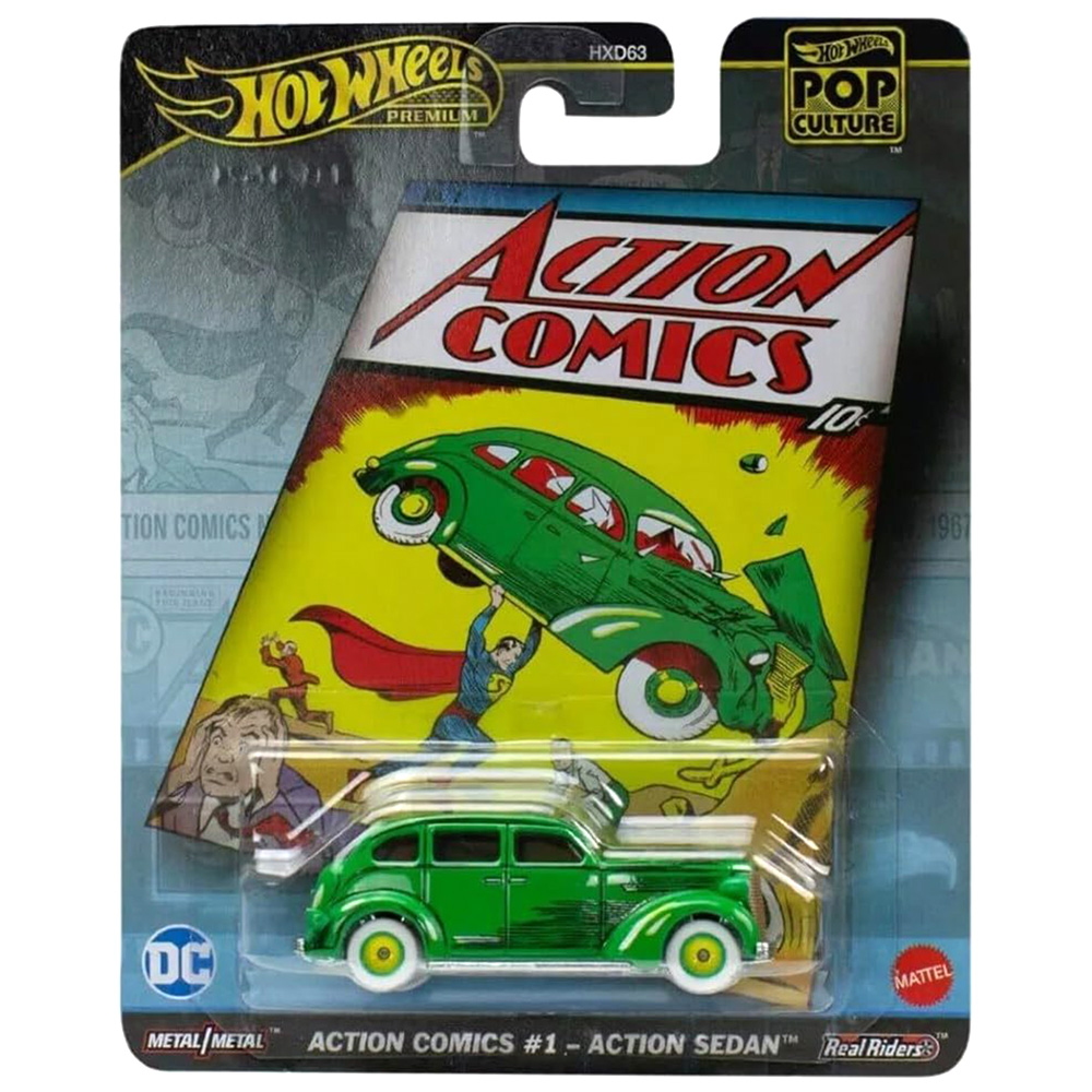 Masina metalica, Hot Wheels Premium, Pop Culture, Action Comics, Action Sedan, HVJ50