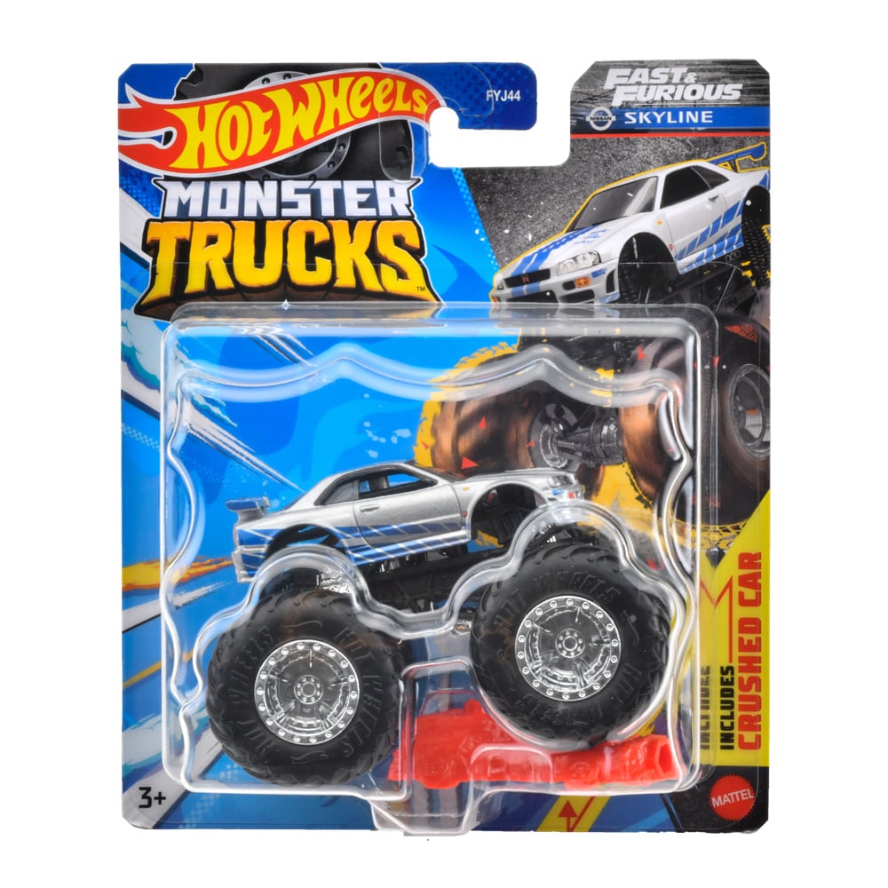 Masinuta Hot Wheels Monster Truck, Fast & Furious Nissan Skyline, HWC72