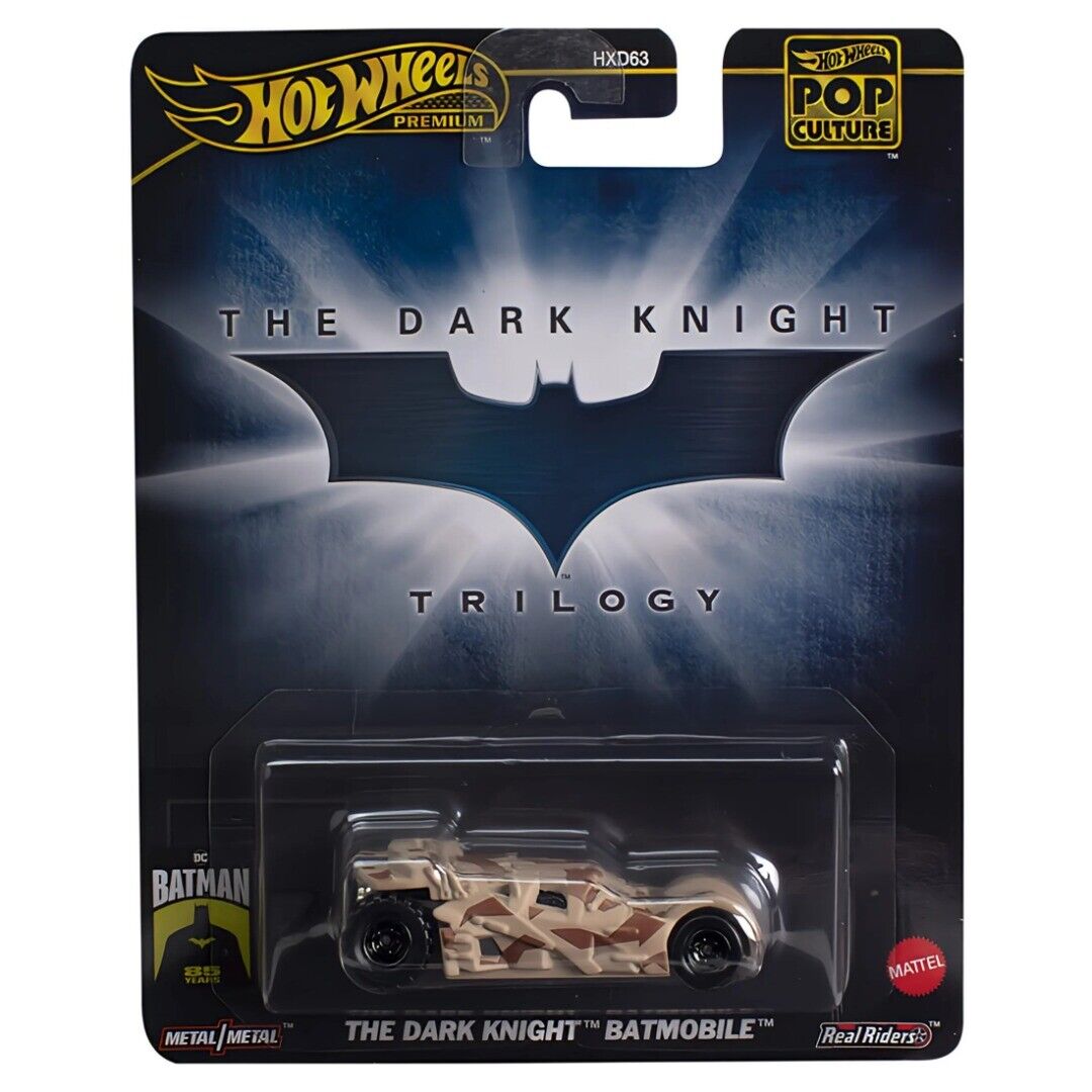 Masina metalica Hot Wheels, Pop Culture, The Dark Knight Batmobile, 1:64, HXD97