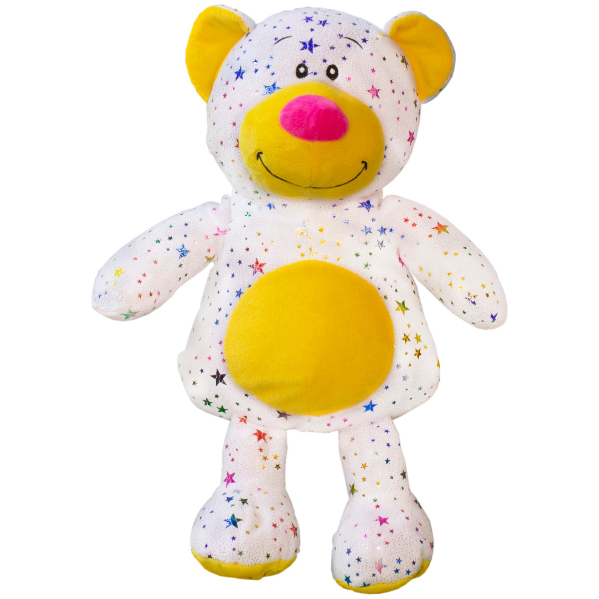 Jucarie de plus Noriel, Ursulet, Alb-Galben, 30 cm