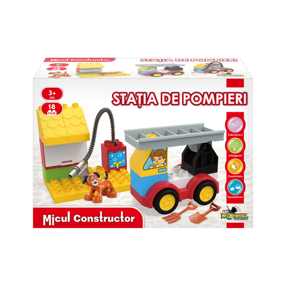 Jucarie de constructie statia de pompieri, micul constructor