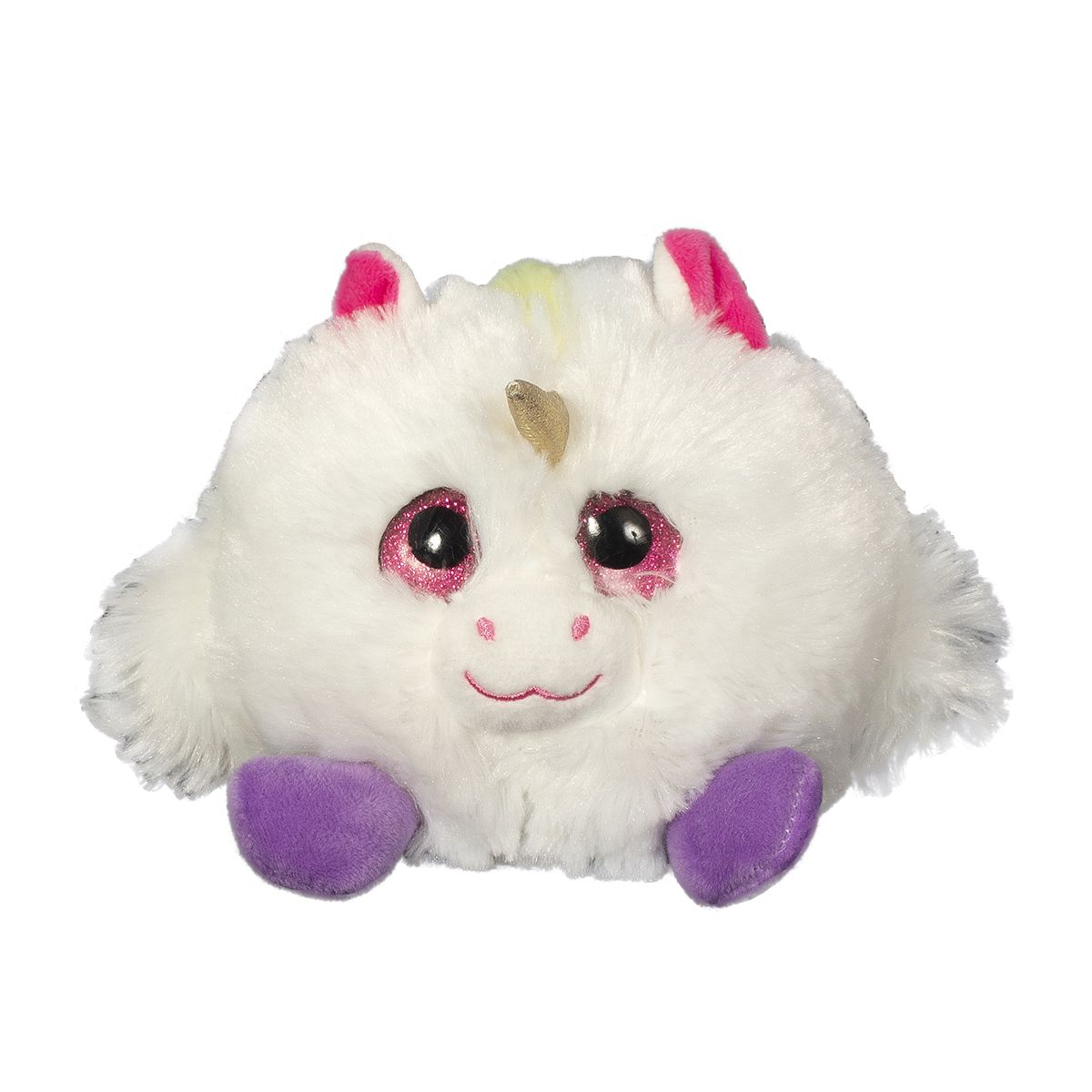 Jucarie de plus animalut cu ochi mari Noriel, Alb, 11 cm