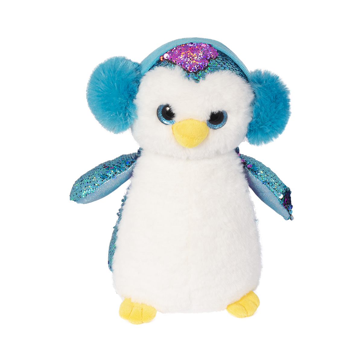 Jucarie de plus Noriel, Pinguin cu paiete reversibile, 28 cm