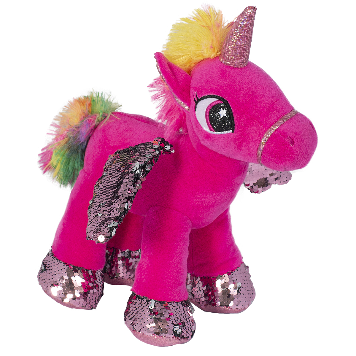 Jucarie de plus noriel, unicorn cu paiete reversibile, 27 cm