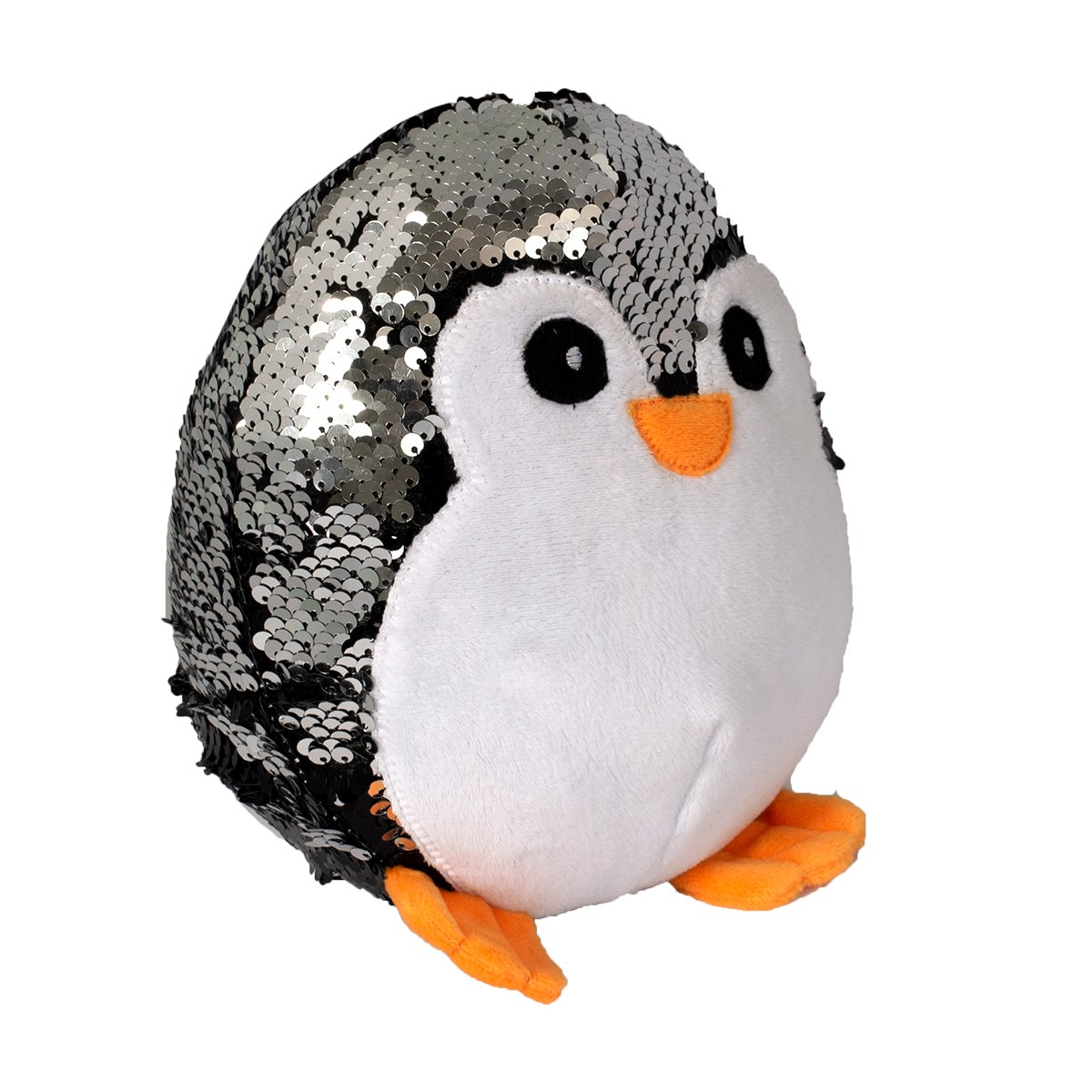 Jucarie de plus Noriel, Pinguin cu paiete reversibile, 18 cm Noriel Plus imagine 2022