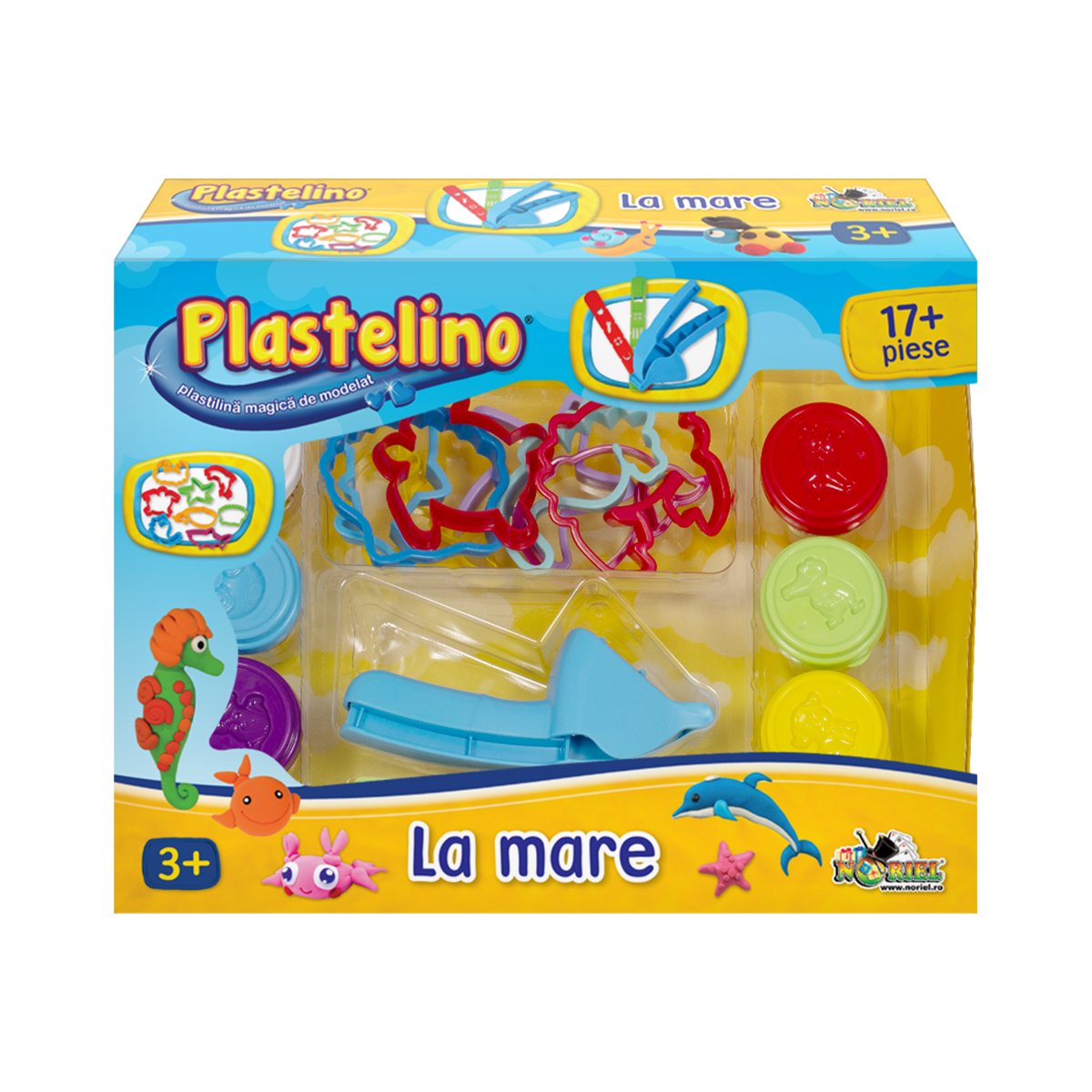 Set de modelare plastelino, la mare, 17 piese