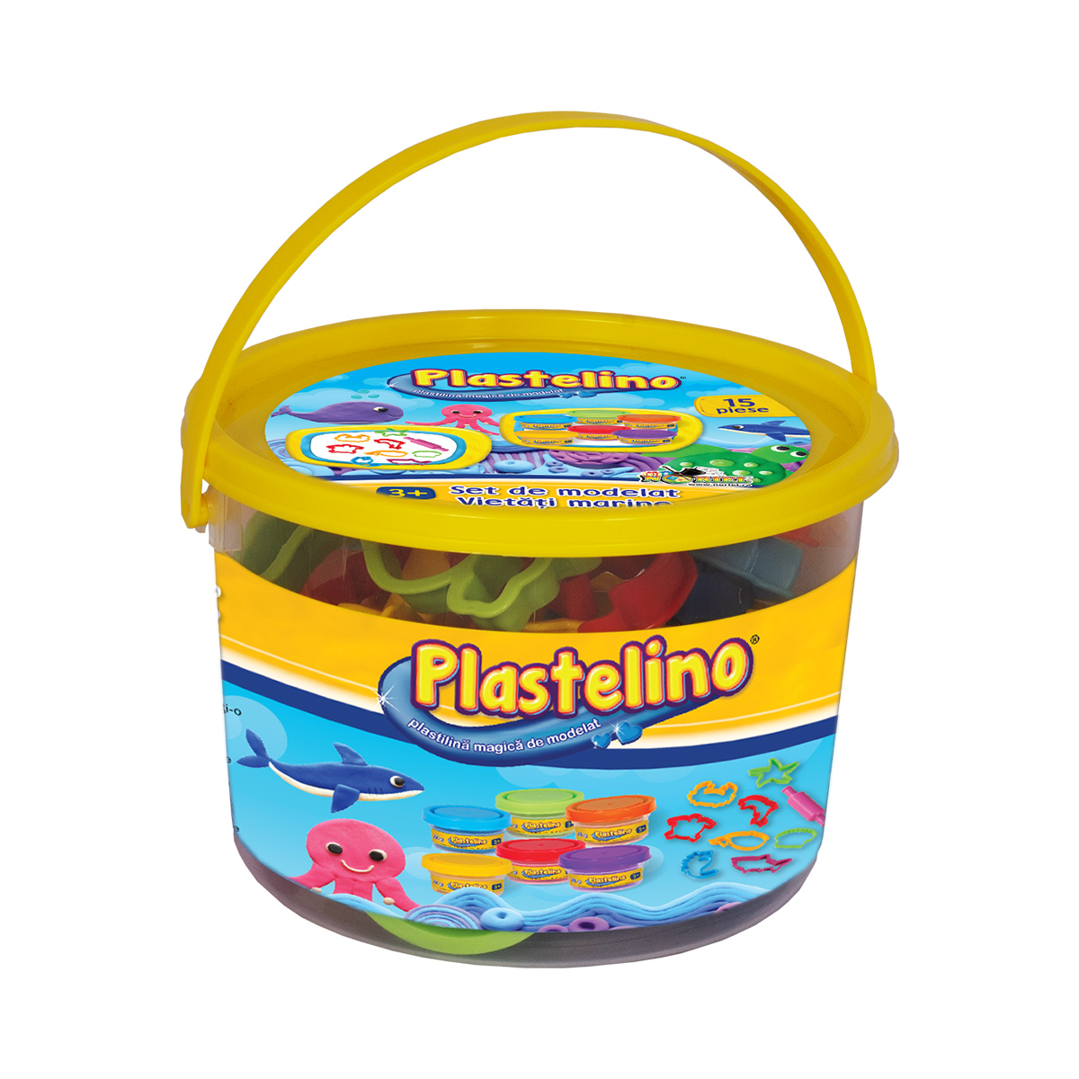 Set de modelare plastelino, vietati marine, 15 piese