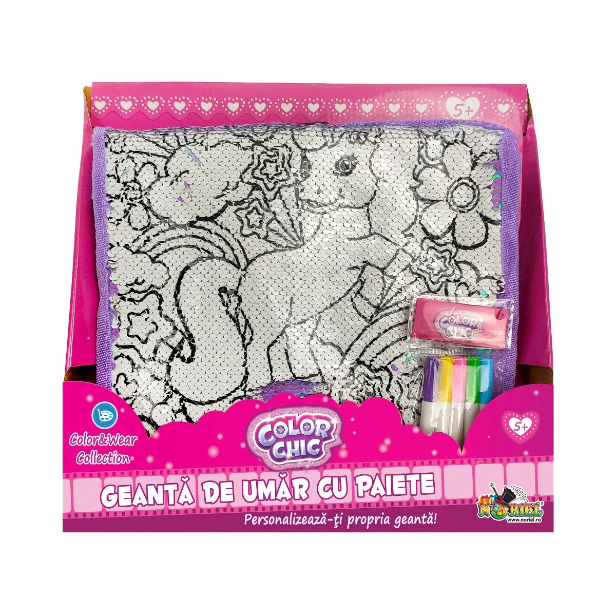 Geanta de umar cu paiete color chic
