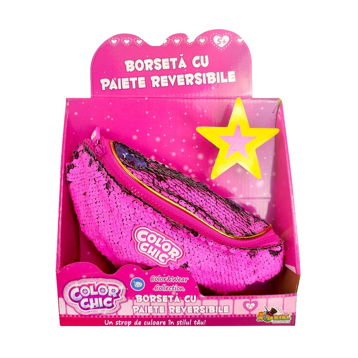 Borseta cu paiete reversibile color chic